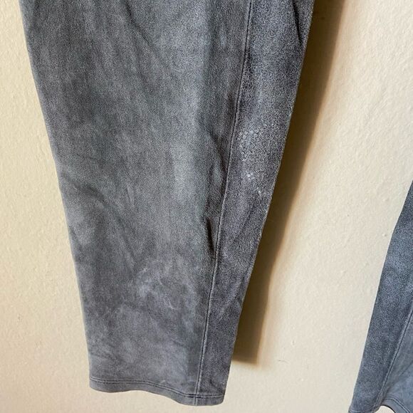 Helmut Lang Lamb Leather Gray Skinny Pants Leggings Elastic Waist Size 2 - Picture 8 of 9